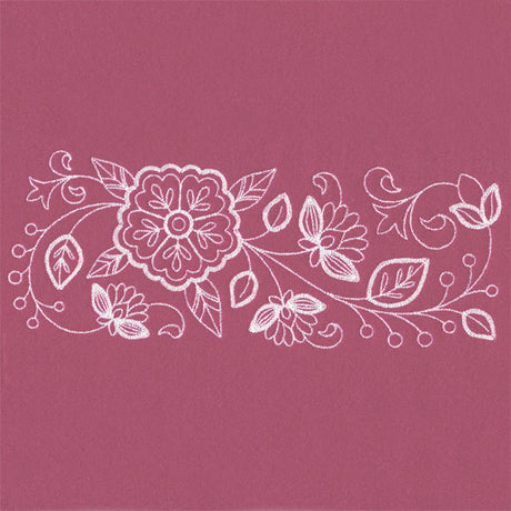 Blossoming Botanical Border (Whitework)