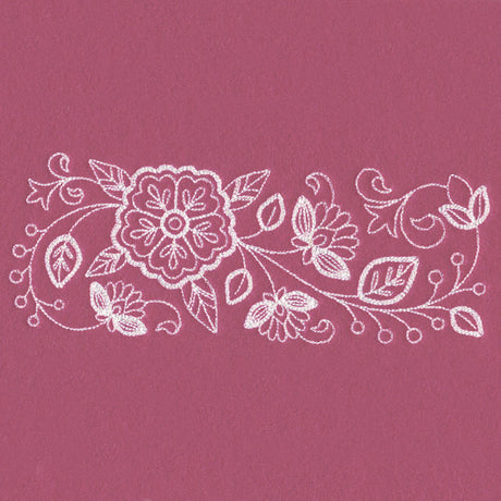 Blossoming Botanical Border (Whitework)