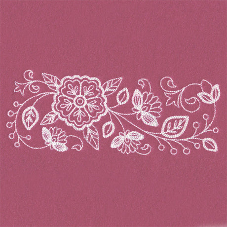 Blossoming Botanical Border (Whitework)