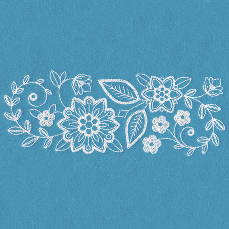 Whimsical Floral Border (Whitework)