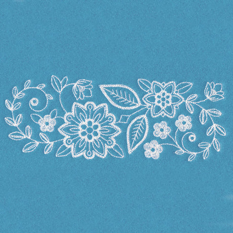 Whimsical Floral Border (Whitework)