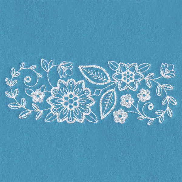 Whimsical Floral Border (Whitework)