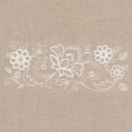 Flourishing Floral Border (Whitework)