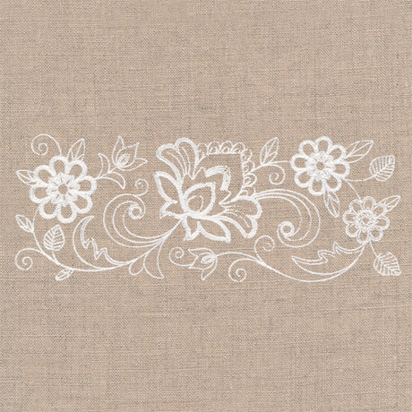 Flourishing Floral Border (Whitework)