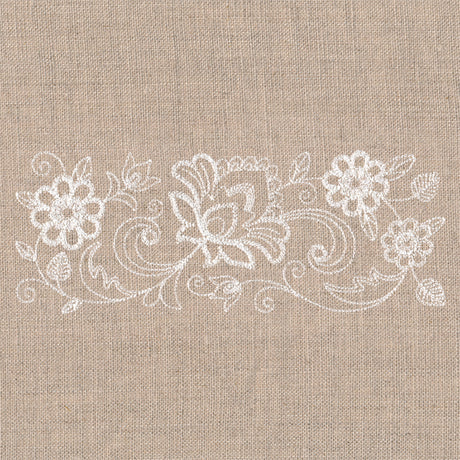 Flourishing Floral Border (Whitework)