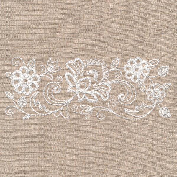 Flourishing Floral Border (Whitework)
