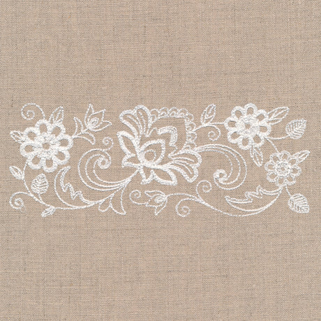 Flourishing Floral Border (Whitework)