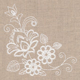 Flourishing Floral Corner (Whitework)