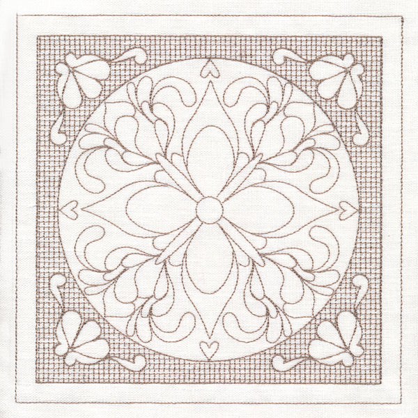 Fig Blossom Square (Trapunto)