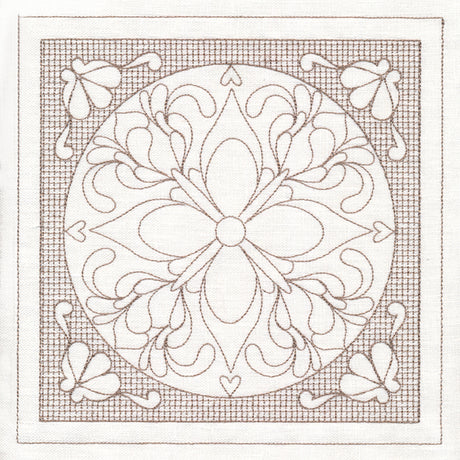 Fig Blossom Square (Trapunto)