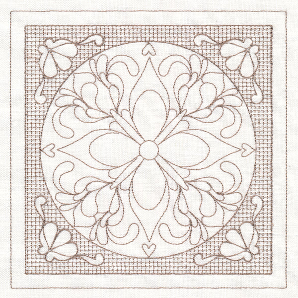 Fig Blossom Square (Trapunto)