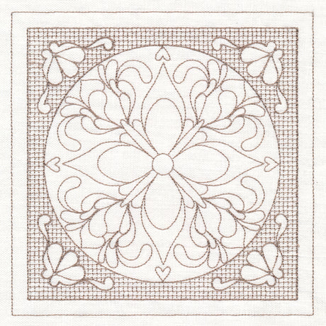 Fig Blossom Square (Trapunto)