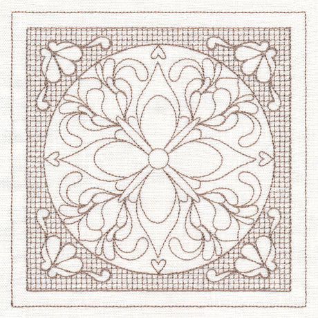 Fig Blossom Square (Trapunto)