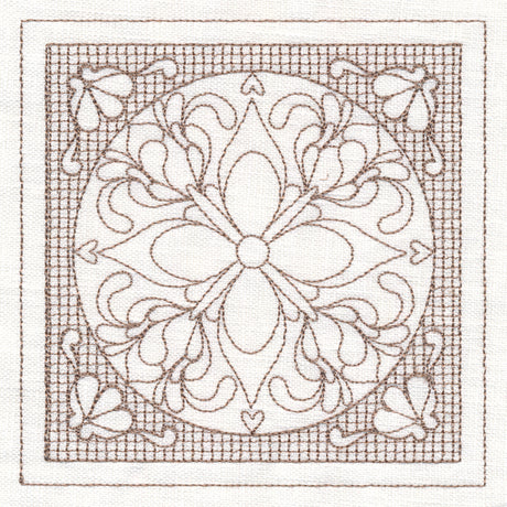 Fig Blossom Square (Trapunto)