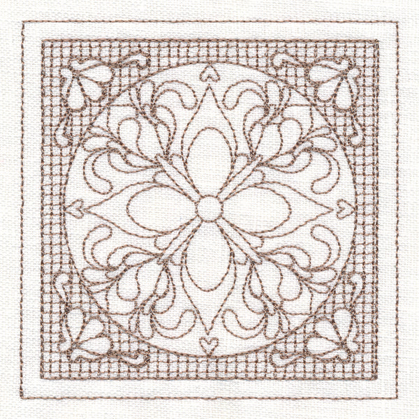 Fig Blossom Square (Trapunto)