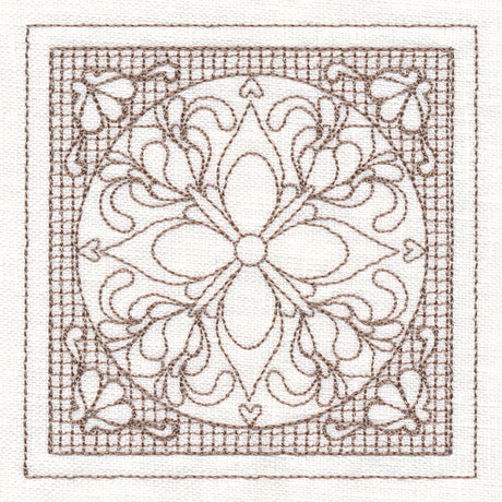 Fig Blossom Square (Trapunto)