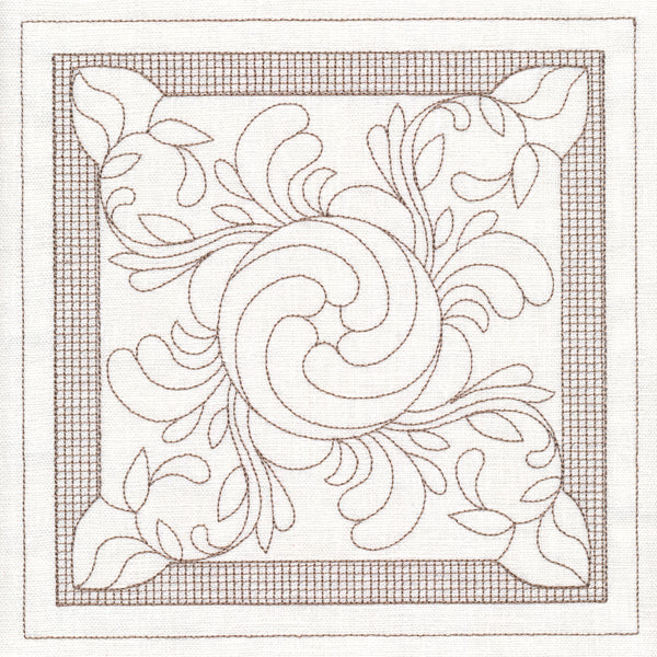 Peony Square (Trapunto)