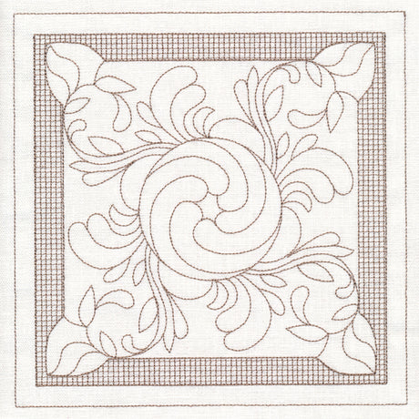 Peony Square (Trapunto)