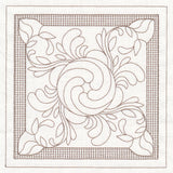 Peony Square (Trapunto)