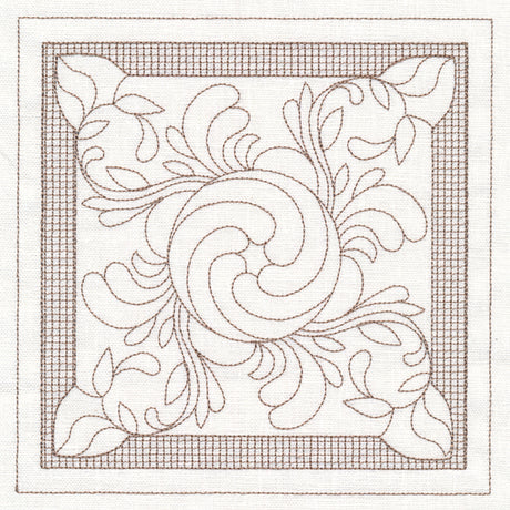 Peony Square (Trapunto)