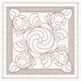 Peony Square (Trapunto)