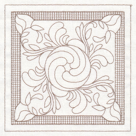 Peony Square (Trapunto)