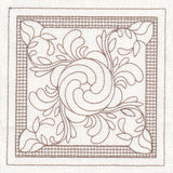 Peony Square (Trapunto)