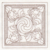 Peony Square (Trapunto)