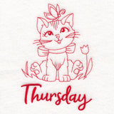 Country Kitten on Thursday (Redwork)