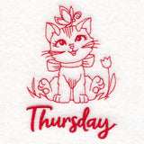 Country Kitten on Thursday (Redwork)