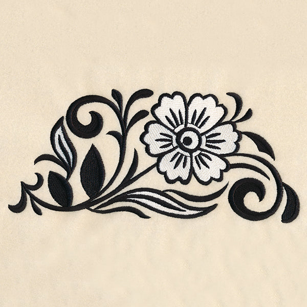 Black and White Floral Border