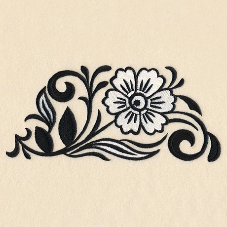 Black and White Floral Border