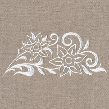 Blooming Floral Border (Whitework)