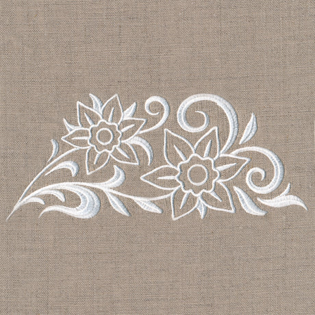Blooming Floral Border (Whitework)