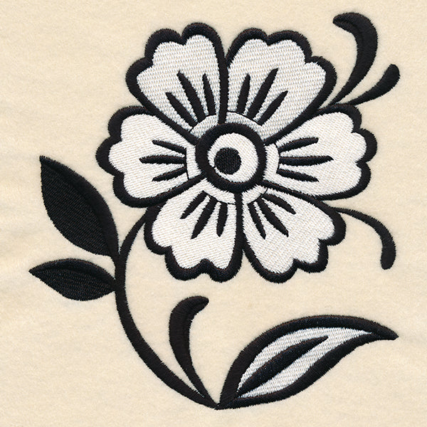 Black and White Floral Accent
