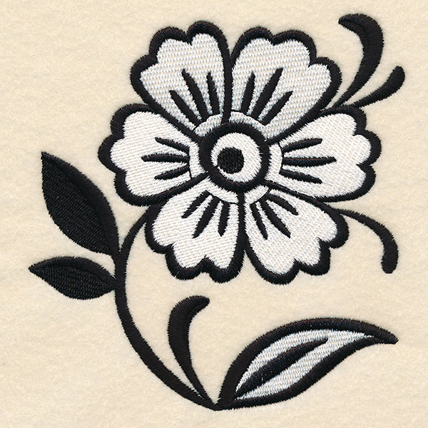 Black and White Floral Accent
