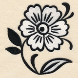 Black and White Floral Accent