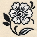 Black and White Floral Accent