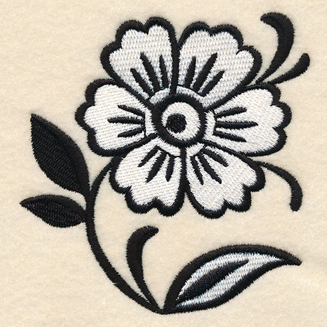 Black and White Floral Accent