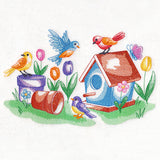 Tweets and Tulips (Toile)