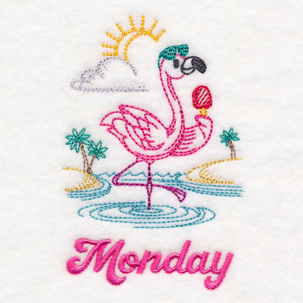 Tropical Flamingo - Monday (Vintage) – Embroidery Library