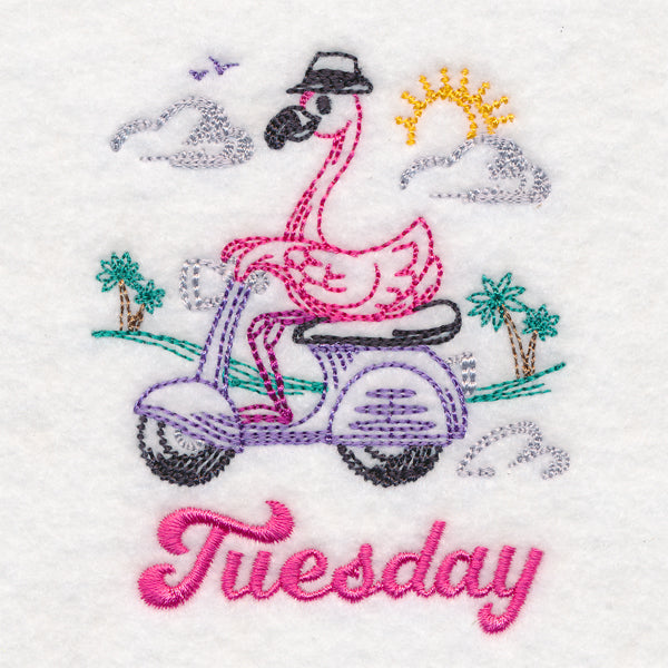 Tropical Flamingo - Tuesday (Vintage) – Embroidery Library