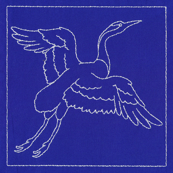Japanese Sashiko Quilting - Crane