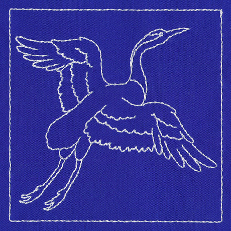 Japanese Sashiko Quilting - Crane