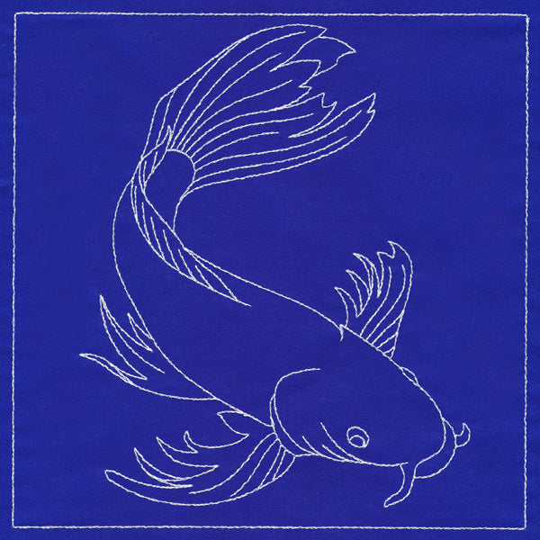 Japanese Sashiko Quilting - Koi Fish