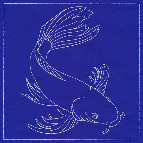 Japanese Sashiko Quilting - Koi Fish