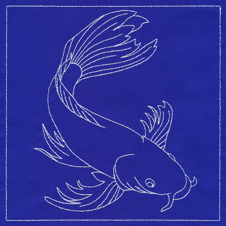 Japanese Sashiko Quilting - Koi Fish