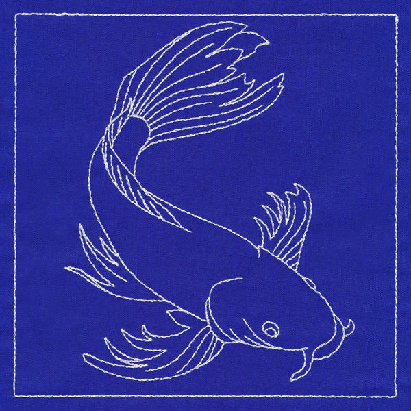 Japanese Sashiko Quilting - Koi Fish