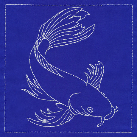 Japanese Sashiko Quilting - Koi Fish