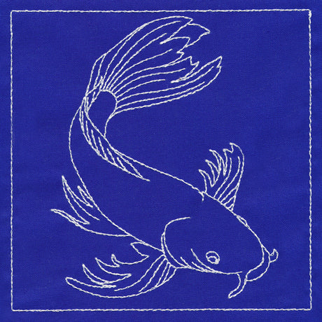 Japanese Sashiko Quilting - Koi Fish